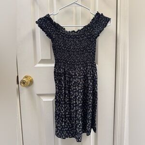 Brandy Melville Black Dress with Cream Floral Print